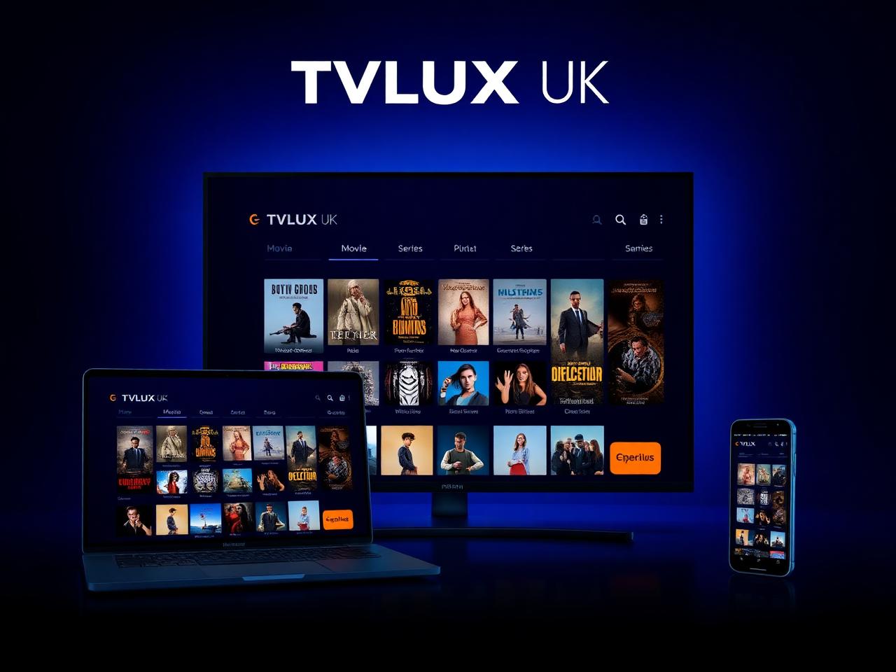 TVLUX UK movies and series on TV, tablet and phone
