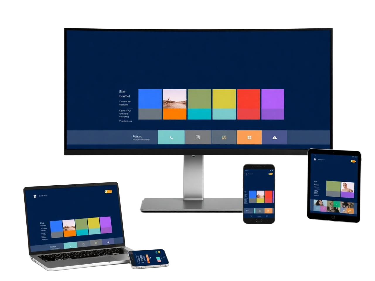 TVLUX UK TV guide on monitor, laptop, tablet and phone